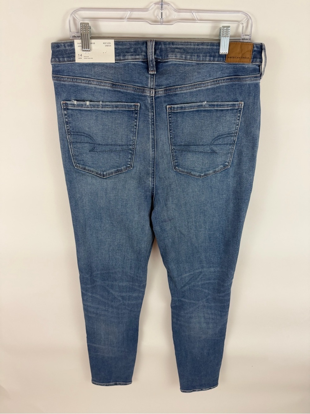 NWT American Eagle Super High-Rise Next Level Stretch Distressed Jeggings Size 1 - Picture 7 of 9